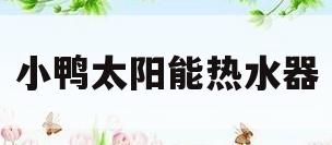 小鸭太阳能热水器(小鸭太阳能热水器使用说明书)