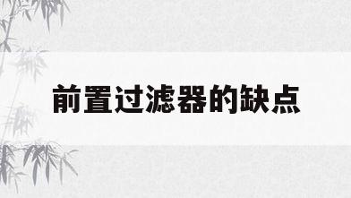 前置过滤器的缺点(前置过滤器怎么选)