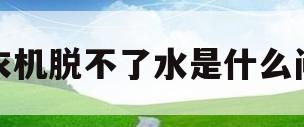 洗衣机脱不了水是什么问题(洗衣机脱不了水是什么问题?)