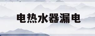 电热水器漏电(电热水器漏电怎么办?教你轻松检测维修)