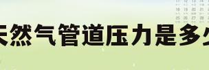 天然气管道压力是多少(天然气管道压力是多少帕)