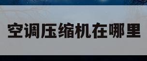 空调压缩机在哪里(立式空调压缩机在哪里)