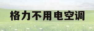 格力不用电空调(格力不用电空调造出来吗)