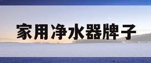 家用净水器牌子(家用净水器牌子和价格)
