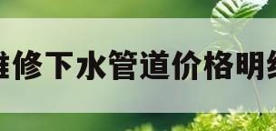 维修下水管道价格明细(维修下水管道需要哪些材料)